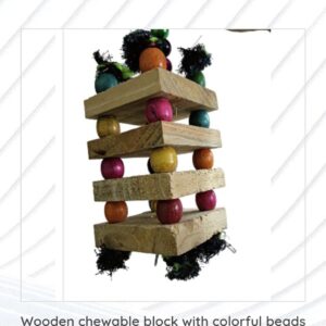 Wooden block Toy with Colorful Beads