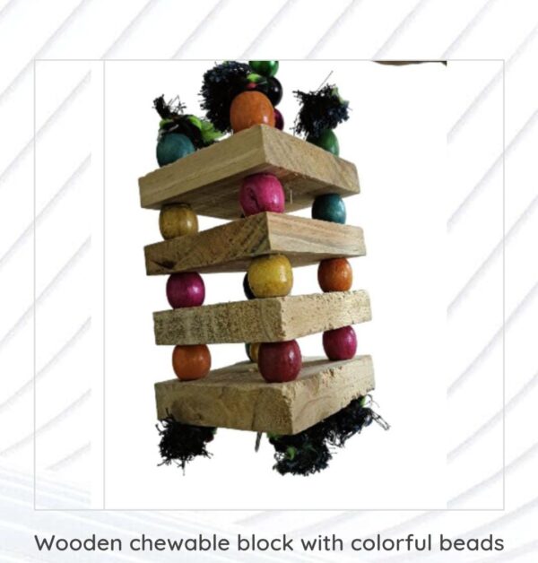 Wooden block Toy with Colorful Beads