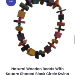 Natural Wooden Beads with Square Shaped Block Circle Swing Toy