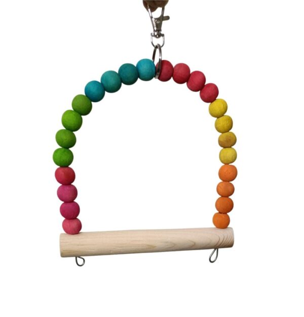 Natural Wooden Bird Swing Toy