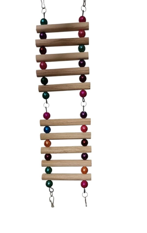 Pure Wooden Ladder with Round Colorful Beads